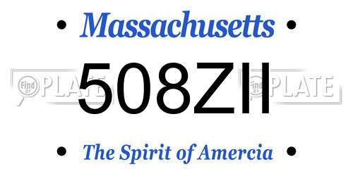 508ZII Massachusetts License Plate