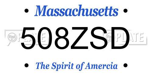 508ZSD Massachusetts License Plate