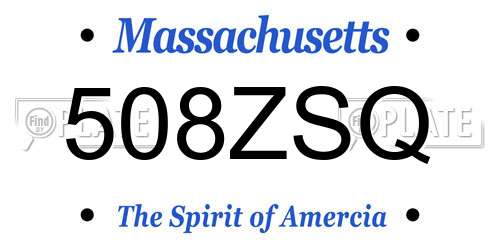 508ZSQ Massachusetts License Plate