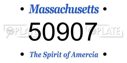 50907 Massachusetts License Plate