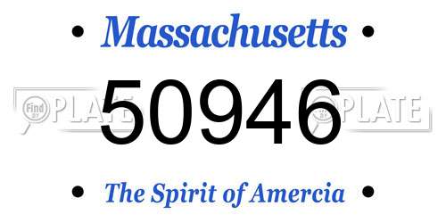 50946 Massachusetts License Plate