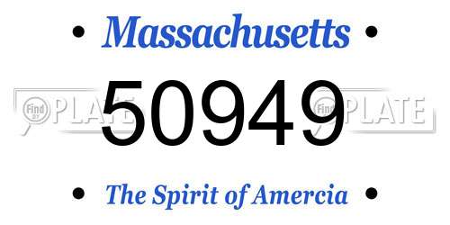 50949 Massachusetts License Plate