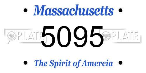 5095 Massachusetts License Plate