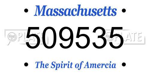 509535 Massachusetts License Plate