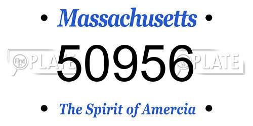 50956 Massachusetts License Plate