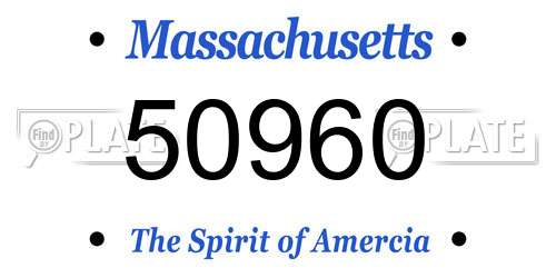 50960 Massachusetts License Plate