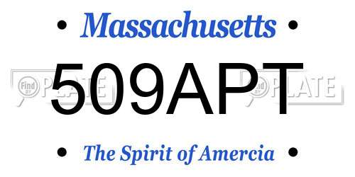509APT Massachusetts License Plate