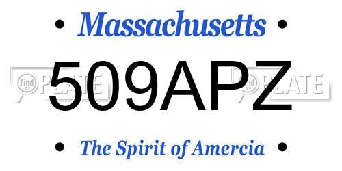 509APZ Massachusetts License Plate