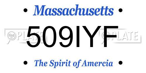 509IYF Massachusetts License Plate
