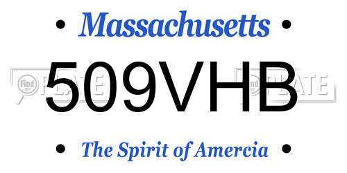 509VHB Massachusetts License Plate