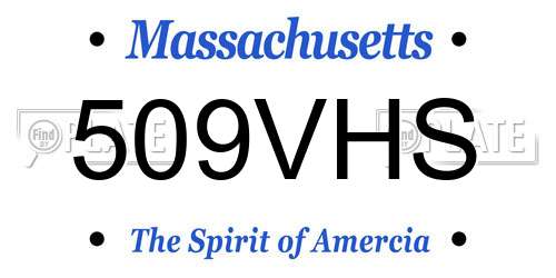 509VHS Massachusetts License Plate