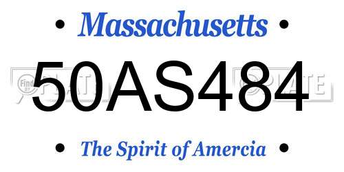 50AS484 Massachusetts License Plate