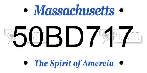 50BD717 Massachusetts License Plate