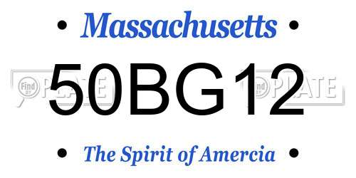 50BG12 Massachusetts License Plate