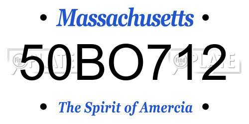 50BO712 Massachusetts License Plate