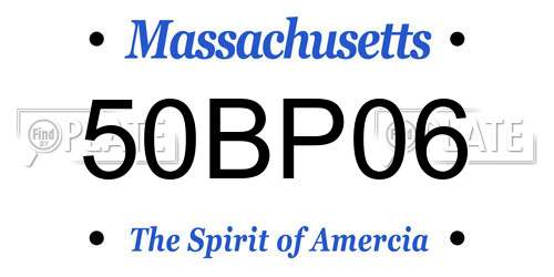 50BP06 Massachusetts License Plate