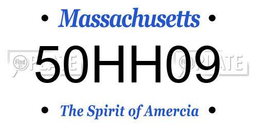50HH09 Massachusetts License Plate