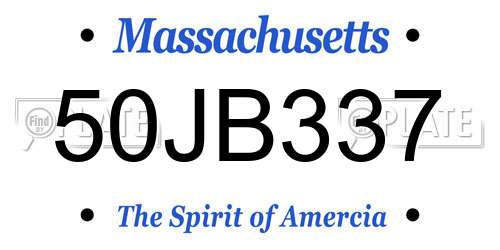 50JB337 Massachusetts License Plate