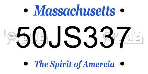 50JS337 Massachusetts License Plate