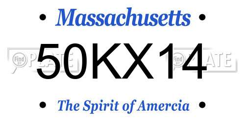 50KX14 Massachusetts License Plate