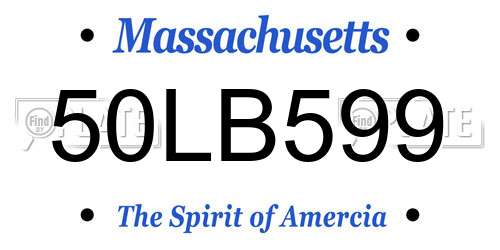 50LB599 Massachusetts License Plate