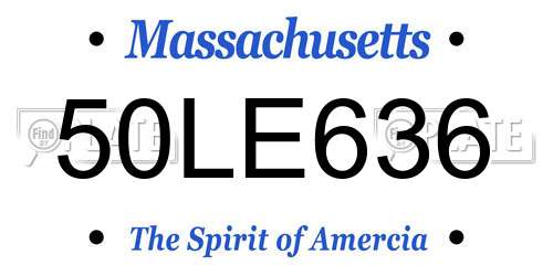 50LE636 Massachusetts License Plate