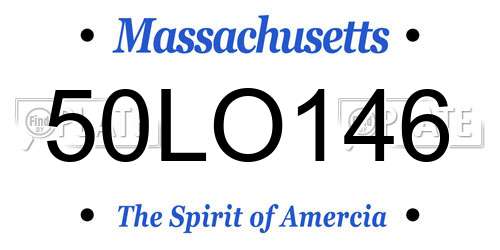 50LO146 Massachusetts License Plate