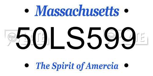 50LS599 Massachusetts License Plate
