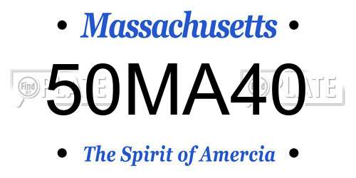 50MA40 Massachusetts License Plate