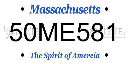 50ME581 Massachusetts License Plate