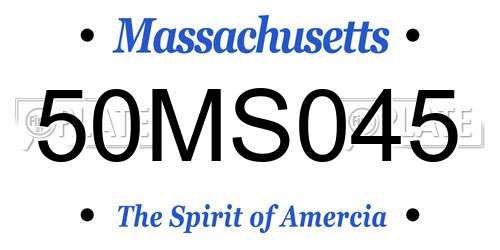 50MS045 Massachusetts License Plate