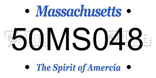 50MS048 Massachusetts License Plate