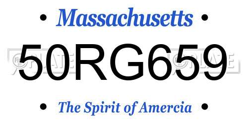 50RG659 Massachusetts License Plate