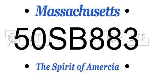 50SB883 Massachusetts License Plate