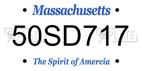 50SD717 Massachusetts License Plate