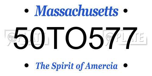 50TO577 Massachusetts License Plate