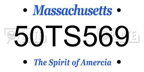 50TS569 Massachusetts License Plate