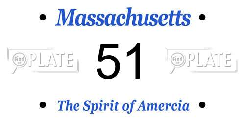51 Massachusetts License Plate