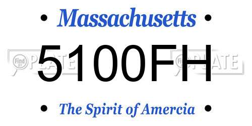 5100FH Massachusetts License Plate
