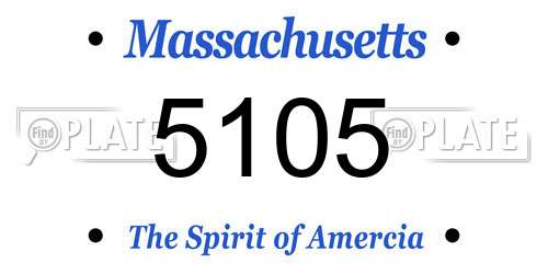 5105 Massachusetts License Plate