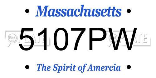 5107PW Massachusetts License Plate