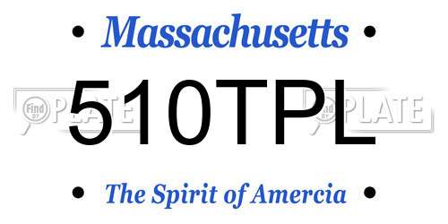 510TPL Massachusetts License Plate