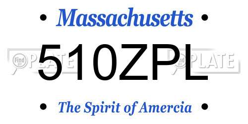 510ZPL Massachusetts License Plate