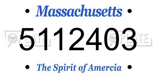 5112403 Massachusetts License Plate