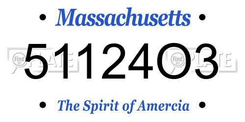51124O3 Massachusetts License Plate