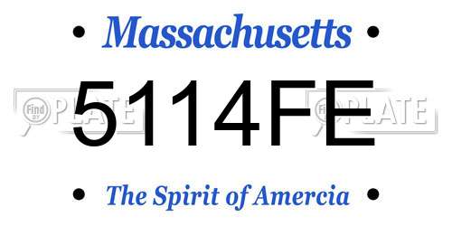 5114FE Massachusetts License Plate