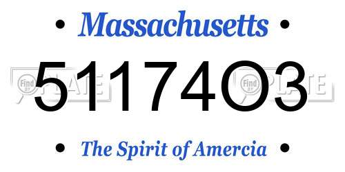 51174O3 Massachusetts License Plate