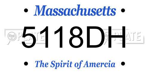 5118DH Massachusetts License Plate