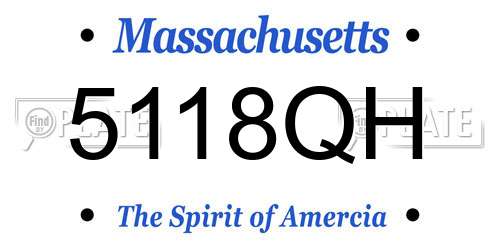 5118QH Massachusetts License Plate