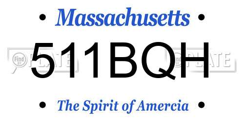 511BQH Massachusetts License Plate